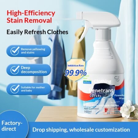 Garment Penetrating Agent Collar Cleaner – Bio-Enzyme Clothing Degreaser & De-yellowing Stain Remover, Fabric-Safe No-Residue Cleaning Spray