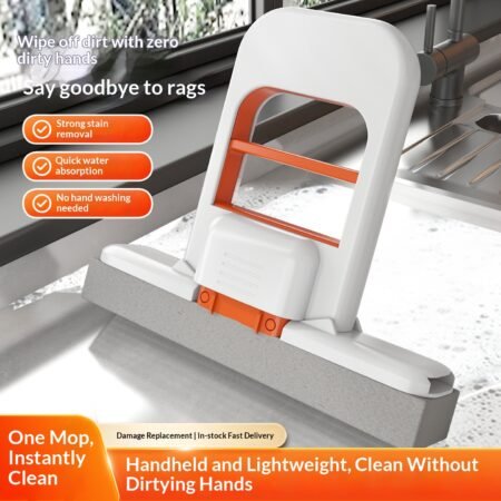 Household desktop dry and wet spray mini handheld mop, no-hand-washing, indoor cleaning dual-purpose small sponge mop